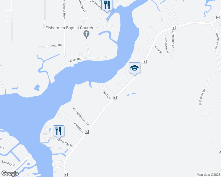 map of restaurants, bars, coffee shops, grocery stores, and more near 5111 County Road 6 in Gulf Shores