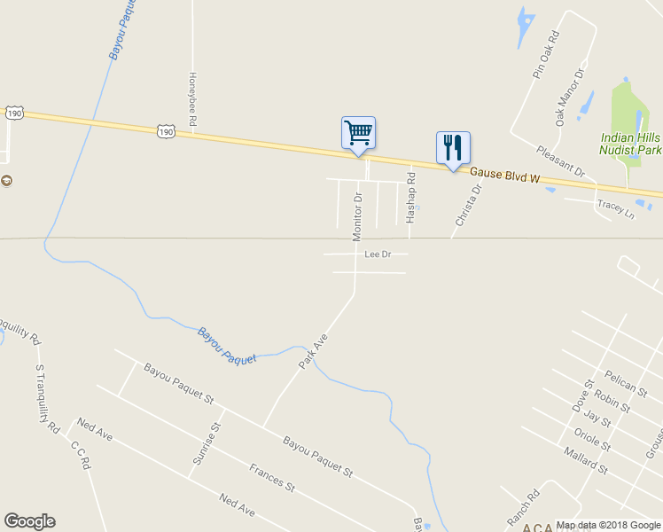 map of restaurants, bars, coffee shops, grocery stores, and more near 406 Jefferson Drive in Slidell