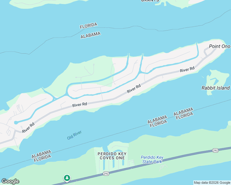 map of restaurants, bars, coffee shops, grocery stores, and more near 32571 River Road in Orange Beach