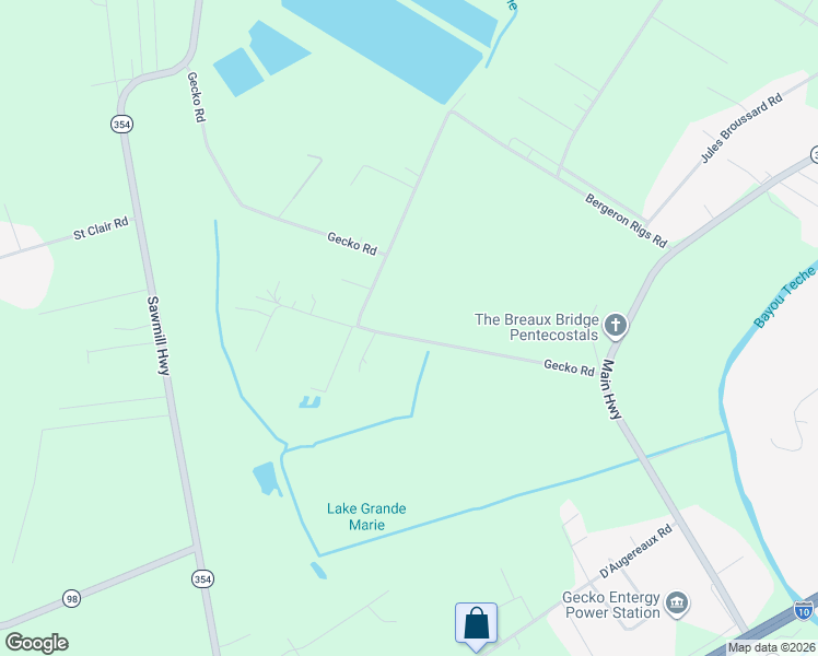 map of restaurants, bars, coffee shops, grocery stores, and more near 1191 Gecko Road in Breaux Bridge