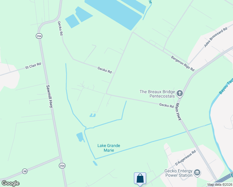 map of restaurants, bars, coffee shops, grocery stores, and more near 1191 Gecko Road in Breaux Bridge