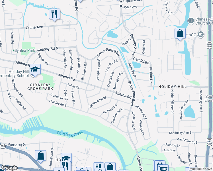 map of restaurants, bars, coffee shops, grocery stores, and more near 892 Trinidad Road in Jacksonville