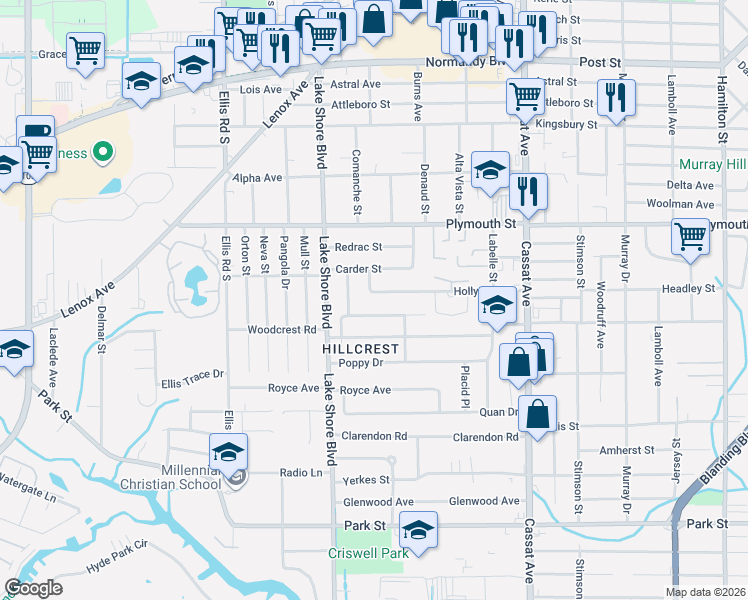 map of restaurants, bars, coffee shops, grocery stores, and more near 5267 Baycrest Road in Jacksonville