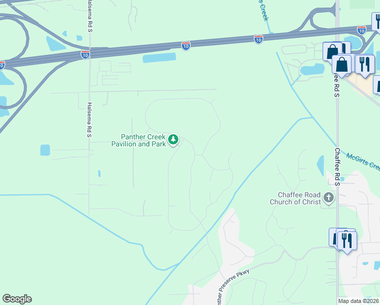 map of restaurants, bars, coffee shops, grocery stores, and more near 11940 Rosetta Road in Jacksonville