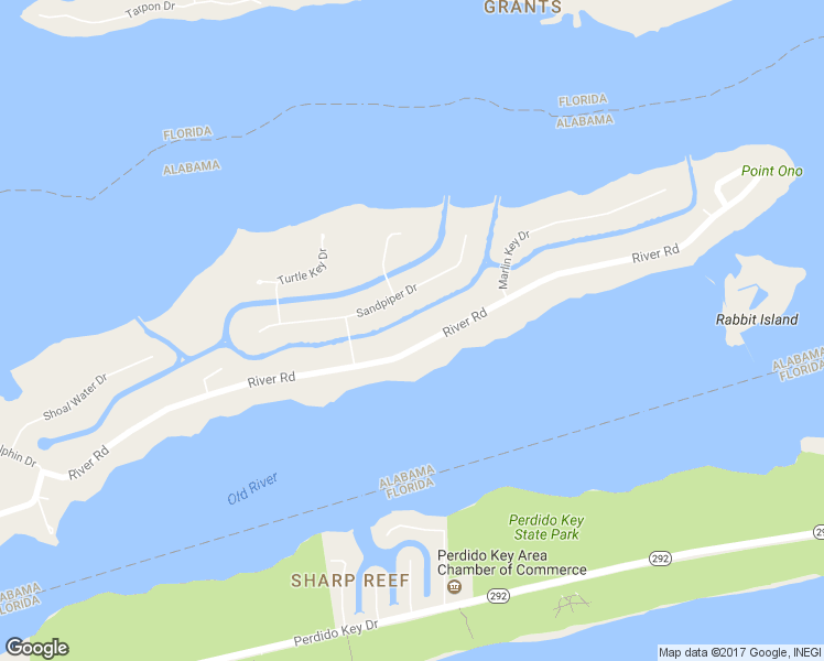 map of restaurants, bars, coffee shops, grocery stores, and more near 32571 River Road in Orange Beach