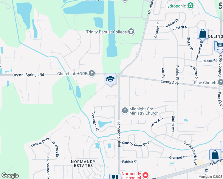map of restaurants, bars, coffee shops, grocery stores, and more near 1200 Hammond Boulevard in Jacksonville