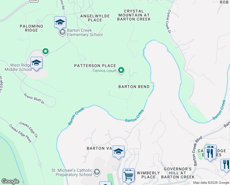 map of restaurants, bars, coffee shops, grocery stores, and more near 1701 Patterson Road in Austin