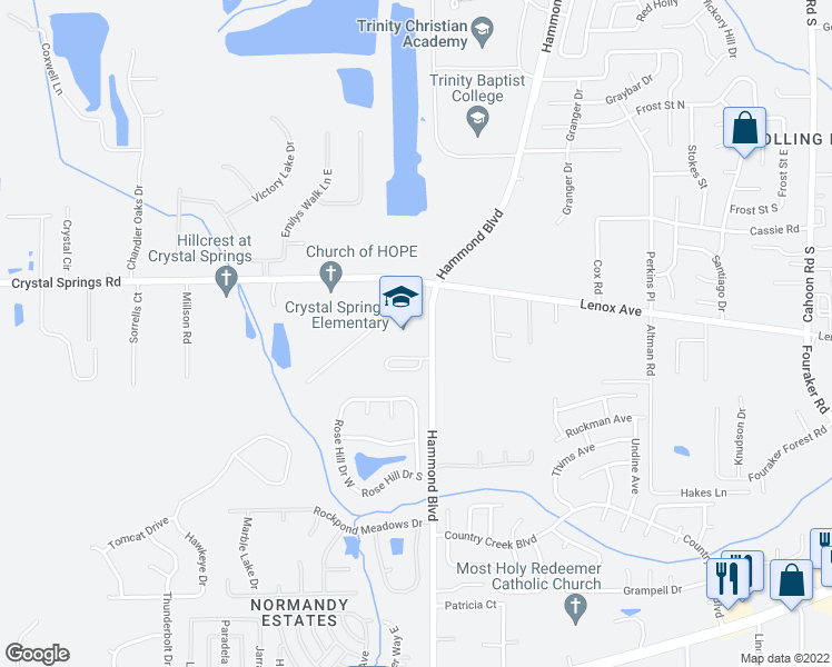 map of restaurants, bars, coffee shops, grocery stores, and more near 1200 Hammond Boulevard in Jacksonville