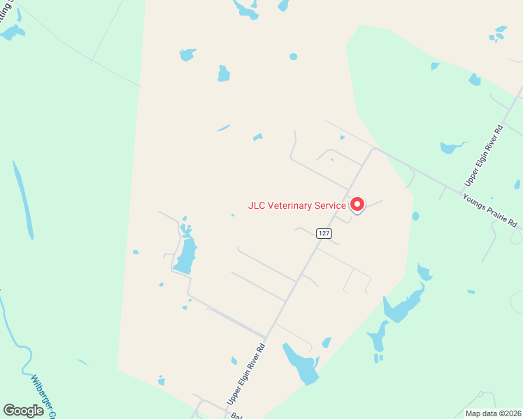 map of restaurants, bars, coffee shops, grocery stores, and more near 963 Upper Elgin River Road in Elgin