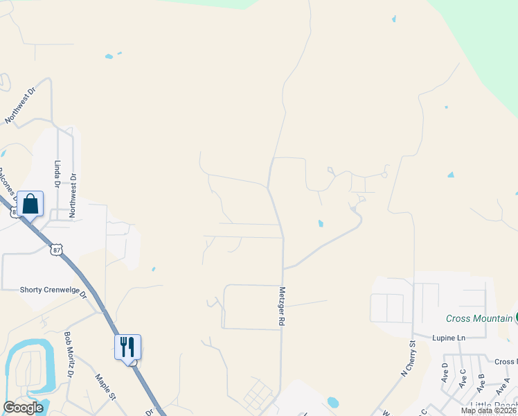 map of restaurants, bars, coffee shops, grocery stores, and more near 815 Metzger Road in Fredericksburg