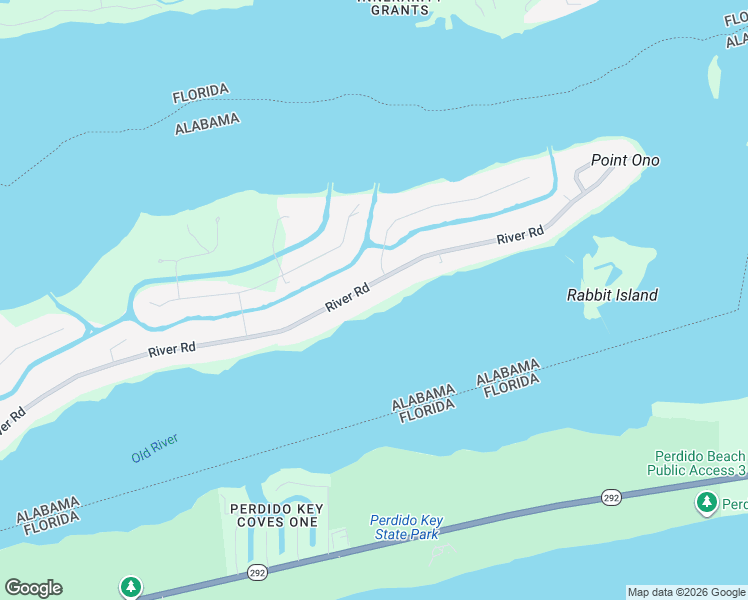 map of restaurants, bars, coffee shops, grocery stores, and more near 32750 River Road in Orange Beach