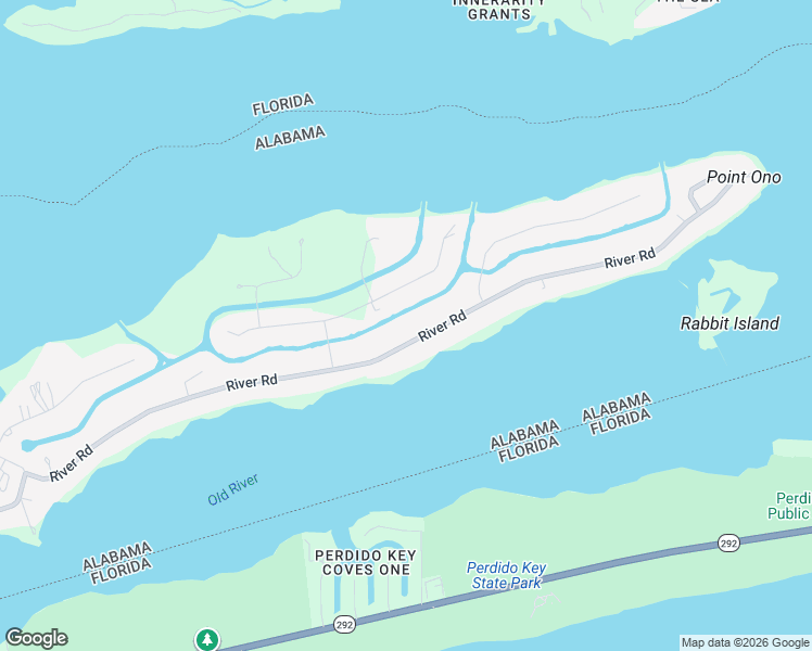 map of restaurants, bars, coffee shops, grocery stores, and more near 32571 River Road in Orange Beach