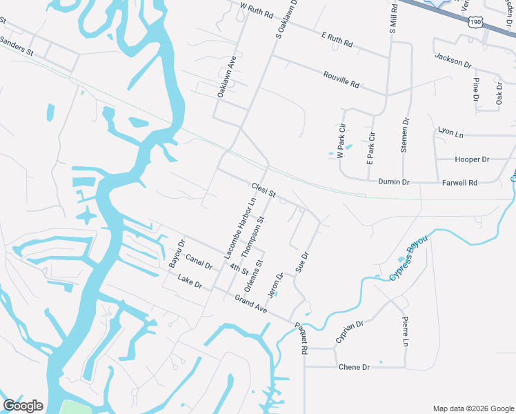 map of restaurants, bars, coffee shops, grocery stores, and more near 59561 Thompson Street in Lacombe