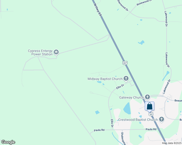 map of restaurants, bars, coffee shops, grocery stores, and more near 4180 Quail Valley Road in Kountze