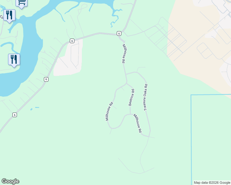 map of restaurants, bars, coffee shops, grocery stores, and more near 5174 Mill House Rd in Gulf Shores