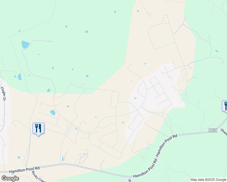 map of restaurants, bars, coffee shops, grocery stores, and more near 17001 Sanglier Drive in Austin