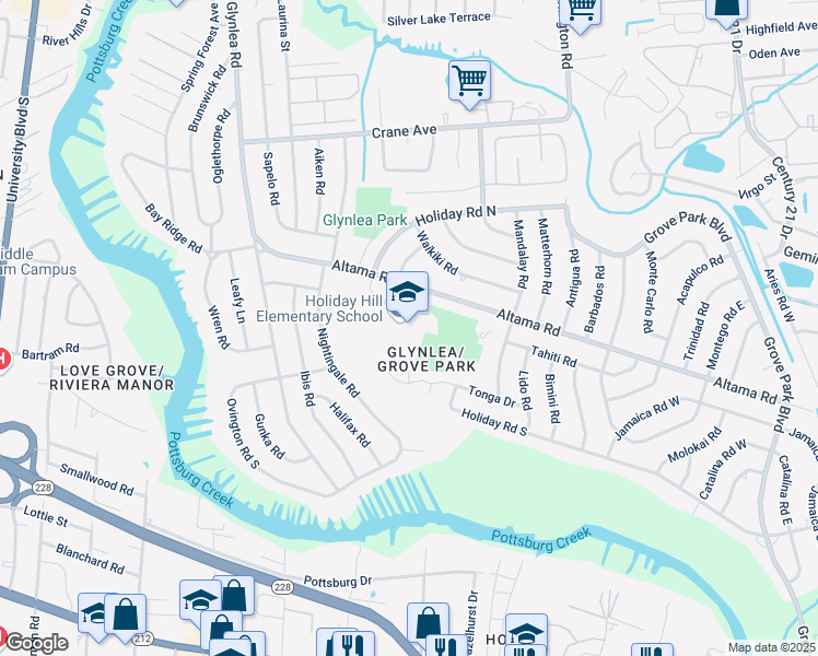 map of restaurants, bars, coffee shops, grocery stores, and more near 6900 Altama Road in Jacksonville