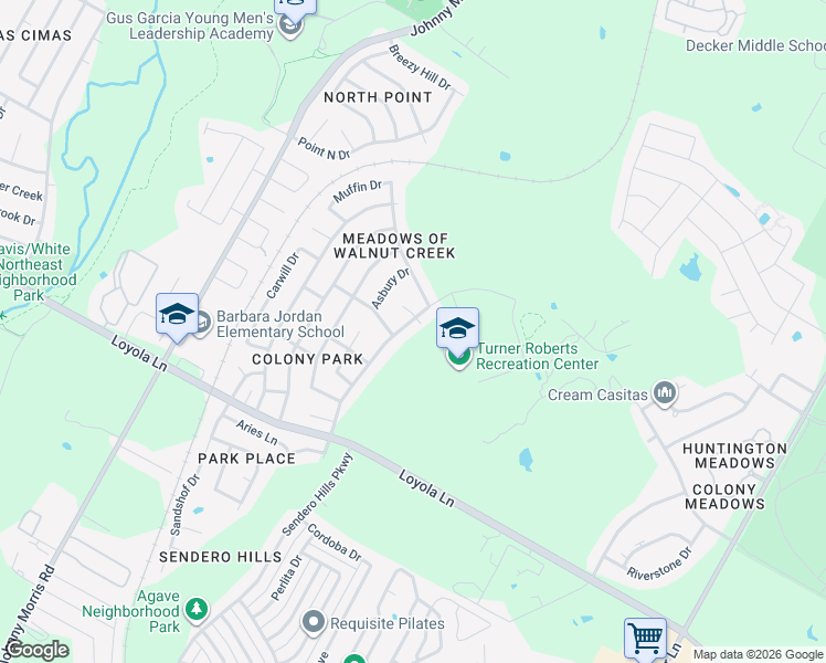 map of restaurants, bars, coffee shops, grocery stores, and more near 7013 Colony Loop Drive in Austin