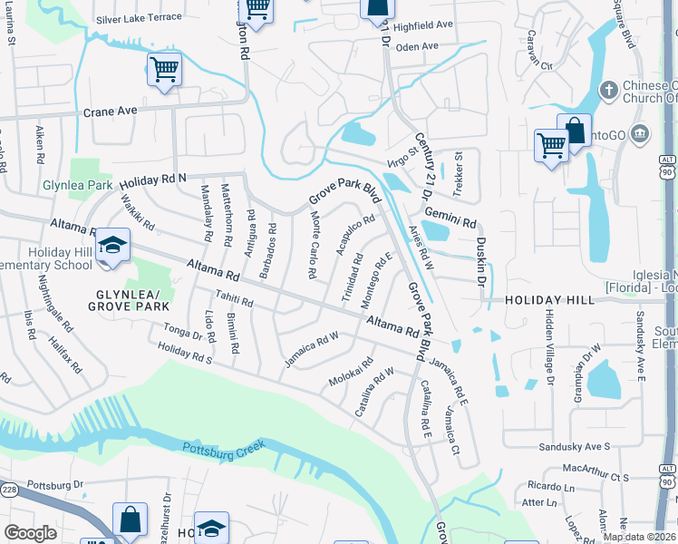map of restaurants, bars, coffee shops, grocery stores, and more near 827 Acapulco Road in Jacksonville