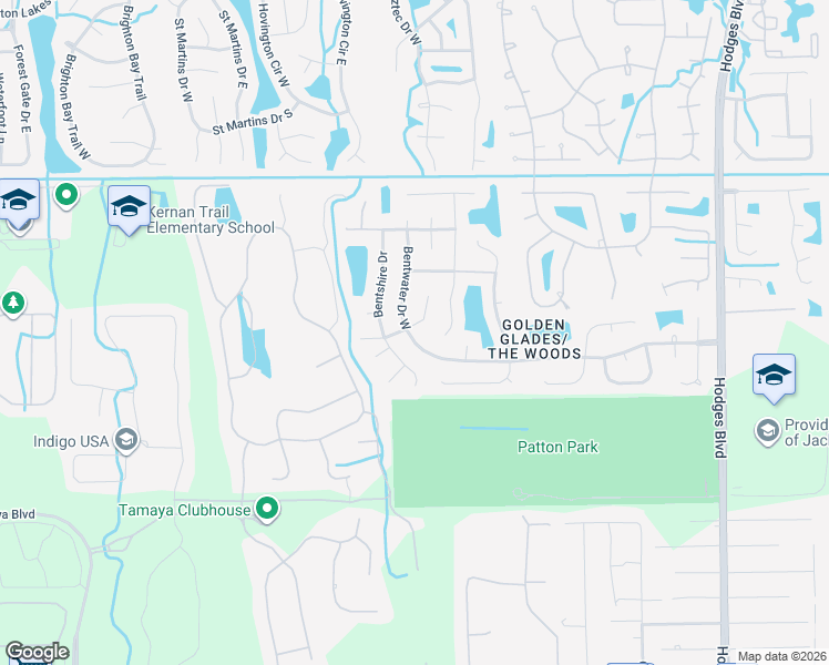 map of restaurants, bars, coffee shops, grocery stores, and more near 2465 Cinnamon Springs Trail in Jacksonville