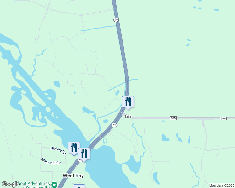map of restaurants, bars, coffee shops, grocery stores, and more near 9399-9427 Florida 79 in Panama City Beach