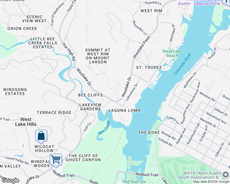 map of restaurants, bars, coffee shops, grocery stores, and more near 2012 Mount Larson Road in Austin