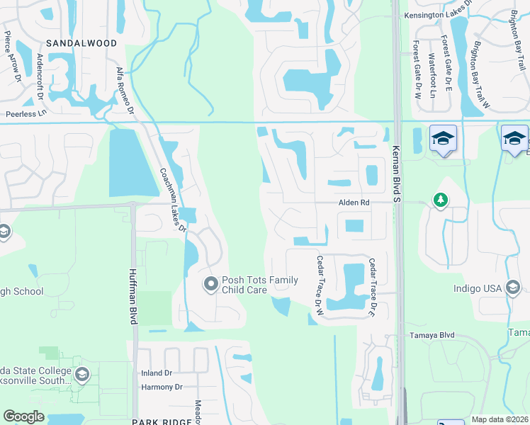 map of restaurants, bars, coffee shops, grocery stores, and more near 12018 Scarsdale Drive in Jacksonville