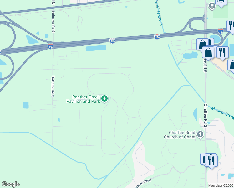 map of restaurants, bars, coffee shops, grocery stores, and more near 11940 Rosetta Road in Jacksonville