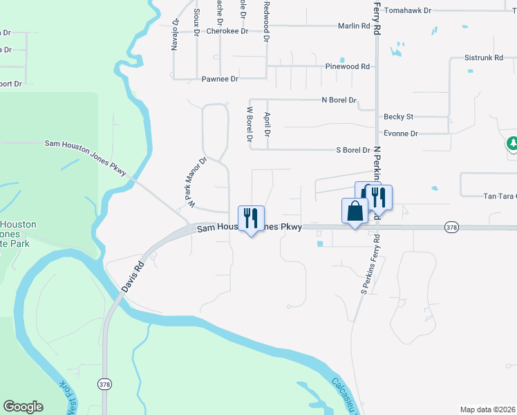 map of restaurants, bars, coffee shops, grocery stores, and more near 1922 Reisling Drive in Lake Charles