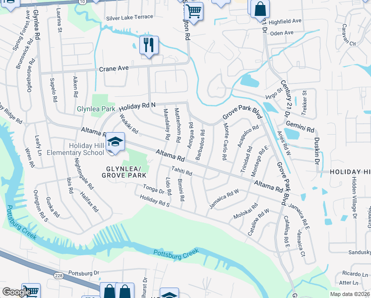 map of restaurants, bars, coffee shops, grocery stores, and more near 810 Antigua Road in Jacksonville