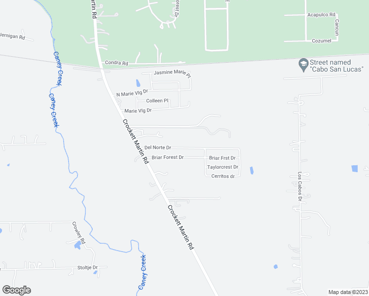 map of restaurants, bars, coffee shops, grocery stores, and more near 15743 Del Norte Drive in Conroe