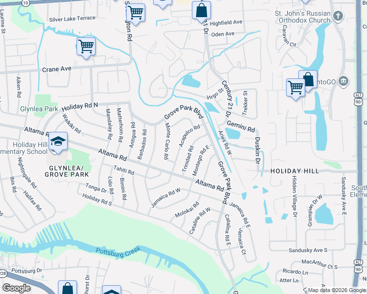 map of restaurants, bars, coffee shops, grocery stores, and more near 827 Acapulco Road in Jacksonville