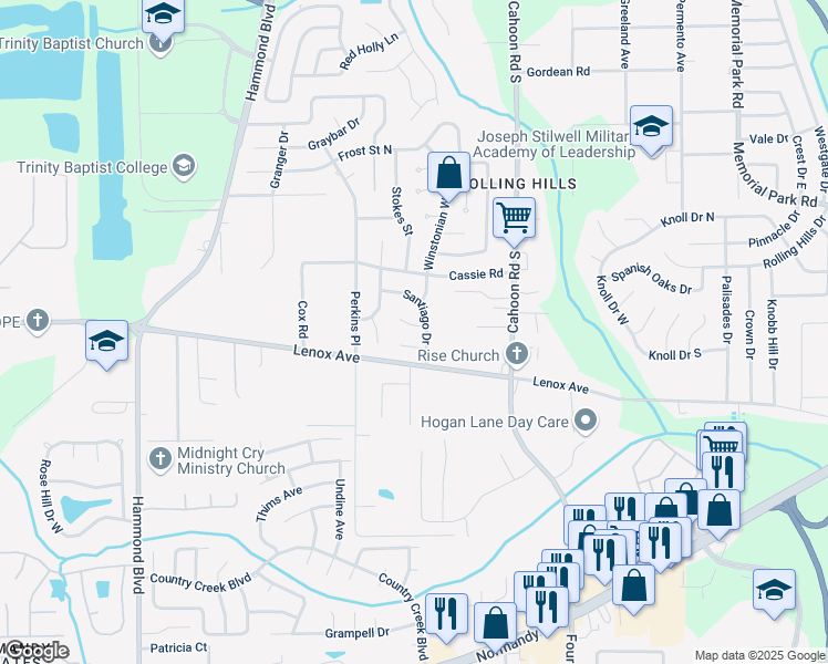 map of restaurants, bars, coffee shops, grocery stores, and more near 8312 Thornton Court in Jacksonville