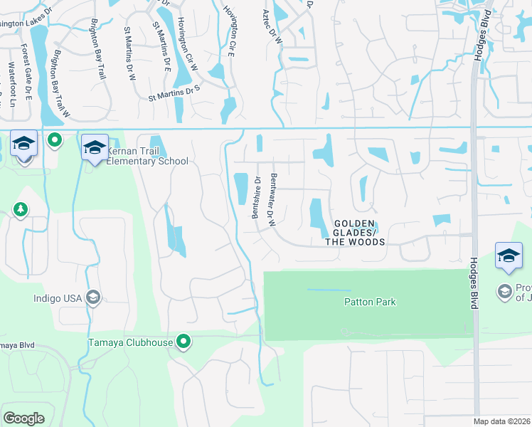 map of restaurants, bars, coffee shops, grocery stores, and more near 2465 Cinnamon Springs Trail in Jacksonville