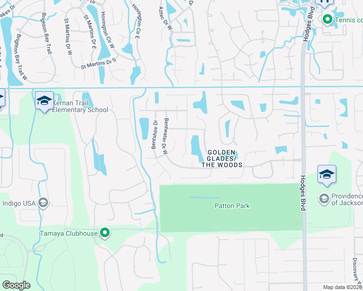 map of restaurants, bars, coffee shops, grocery stores, and more near 2451 Cool Springs Drive South in Jacksonville