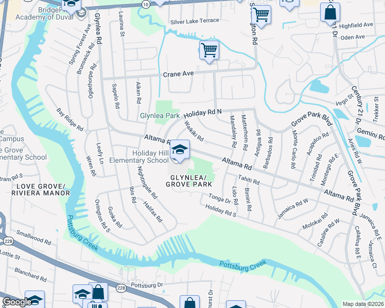map of restaurants, bars, coffee shops, grocery stores, and more near 7028 Altama Road in Jacksonville