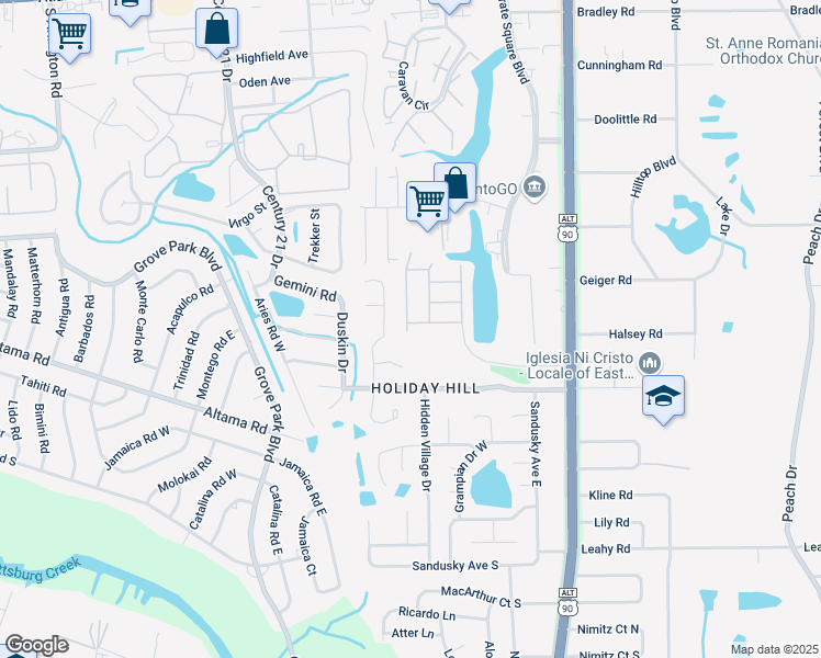 map of restaurants, bars, coffee shops, grocery stores, and more near 8793 Townsquare Court in Jacksonville