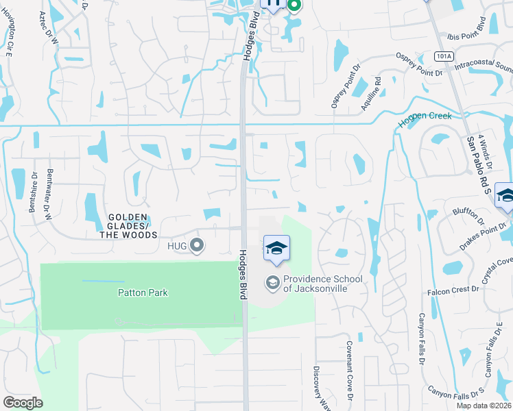 map of restaurants, bars, coffee shops, grocery stores, and more near 13102 Tom Morris Drive in Jacksonville