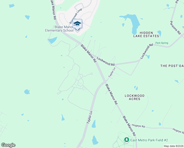 map of restaurants, bars, coffee shops, grocery stores, and more near 18301 Blake Manor Road in Manor