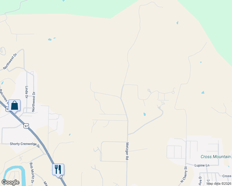 map of restaurants, bars, coffee shops, grocery stores, and more near 815 Metzger Road in Fredericksburg