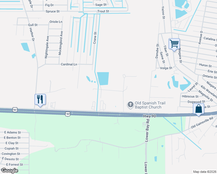 map of restaurants, bars, coffee shops, grocery stores, and more near 9210 Henry Shubert Road in Bay Saint Louis