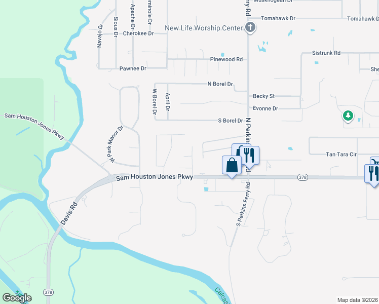 map of restaurants, bars, coffee shops, grocery stores, and more near 221 Merlot Dr in Lake Charles
