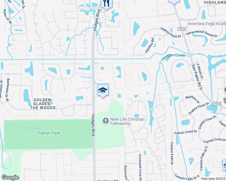 map of restaurants, bars, coffee shops, grocery stores, and more near 2494 Snowy Egret Drive in Jacksonville
