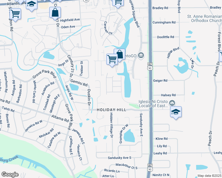 map of restaurants, bars, coffee shops, grocery stores, and more near 8856 Grassy Bluff Drive in Jacksonville