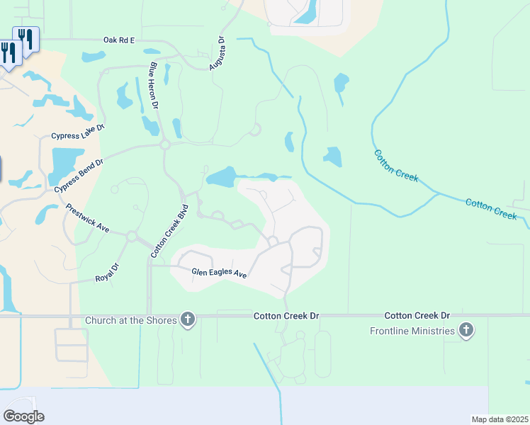 map of restaurants, bars, coffee shops, grocery stores, and more near 3702 Turnberry Drive in Gulf Shores