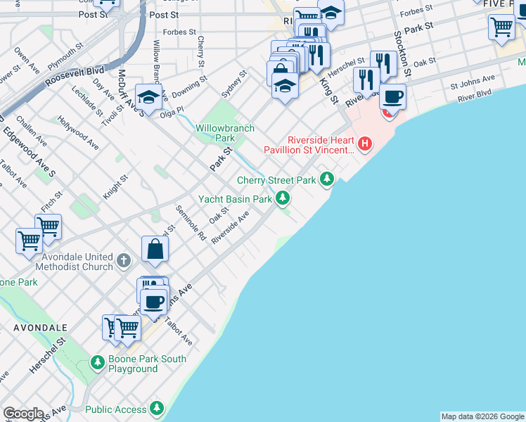map of restaurants, bars, coffee shops, grocery stores, and more near 2970 Florida 211 in Jacksonville