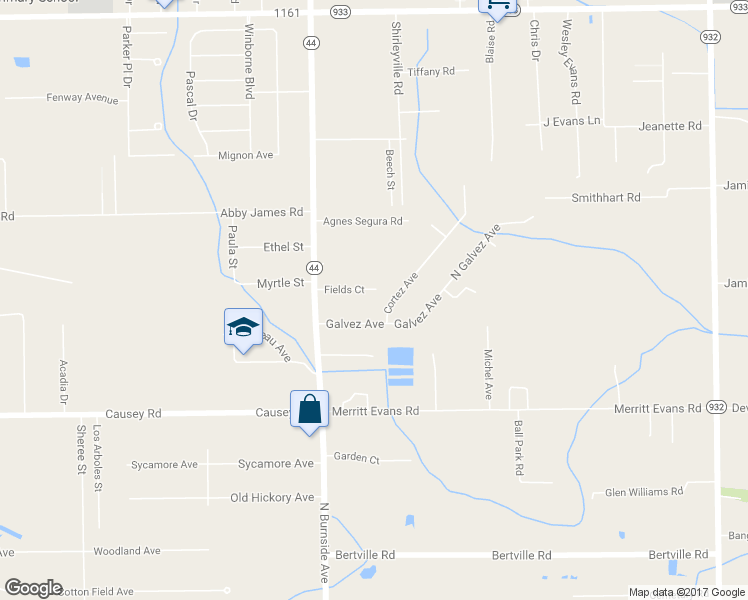 map of restaurants, bars, coffee shops, grocery stores, and more near 41077 Fields Court in Prairieville