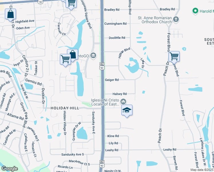map of restaurants, bars, coffee shops, grocery stores, and more near 2339 Southside Boulevard in Jacksonville
