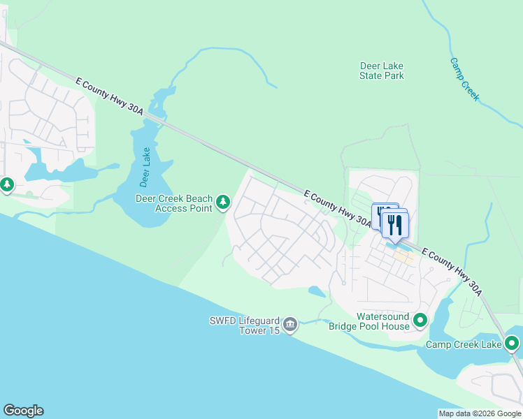 map of restaurants, bars, coffee shops, grocery stores, and more near 31 Keel Court in Panama City Beach