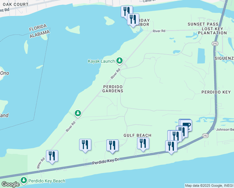 map of restaurants, bars, coffee shops, grocery stores, and more near 7987 Double Gate Drive in Pensacola